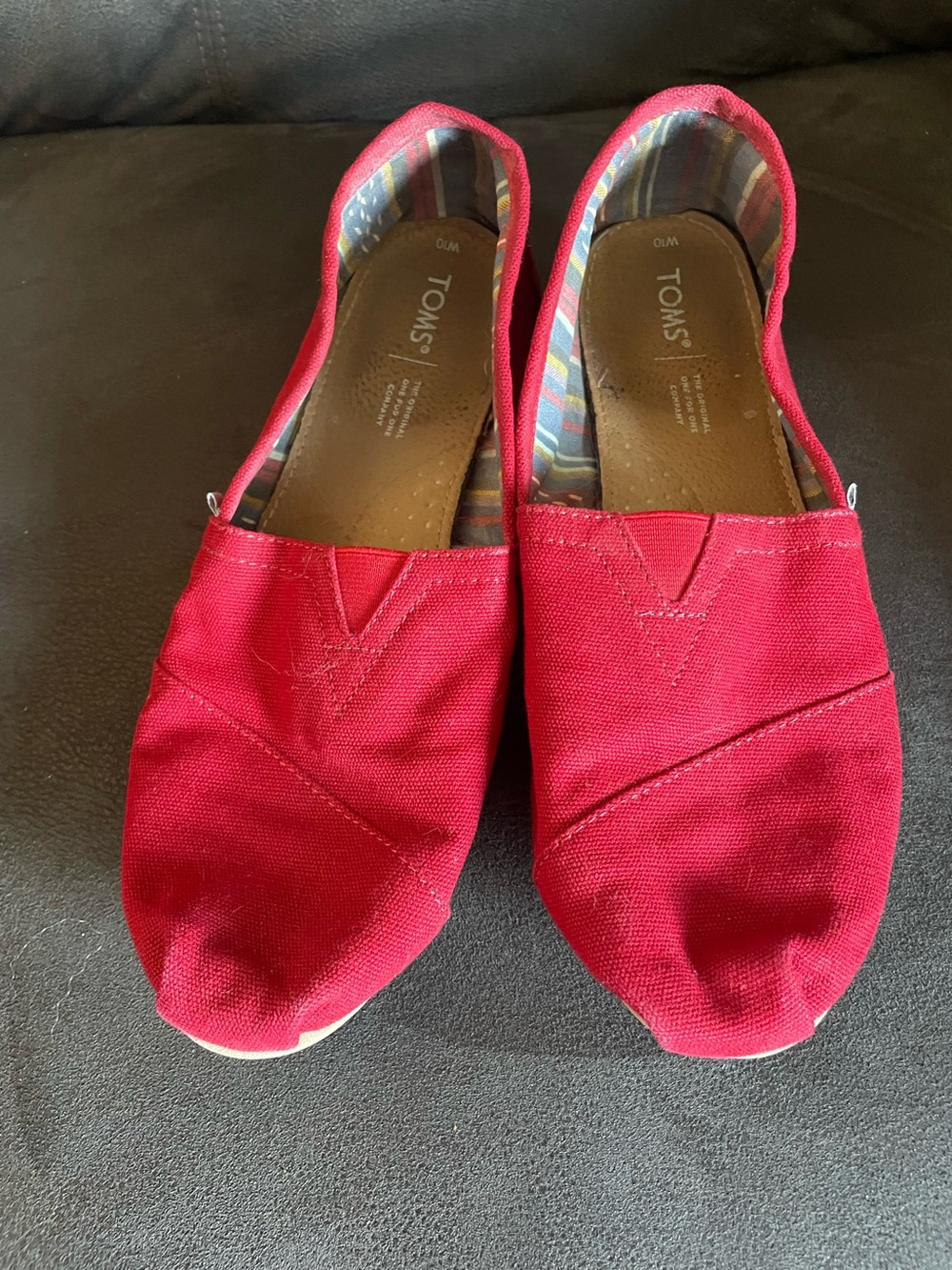 Toms Women's Canvas Slip-On Flats - Red